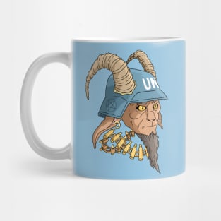 blue helmet devil Mug